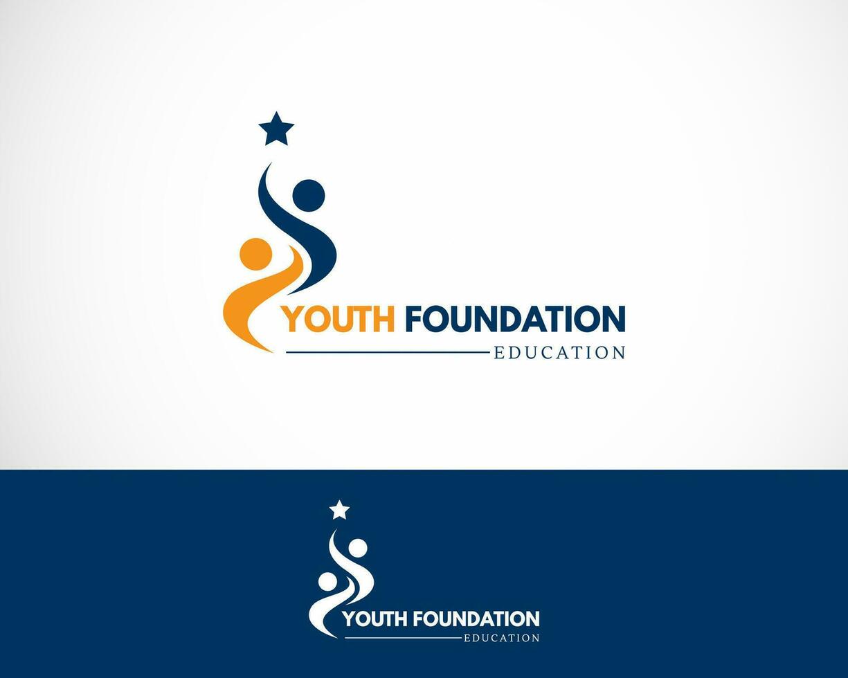 juventud Fundación logo creativo personas educación logo concepto vector