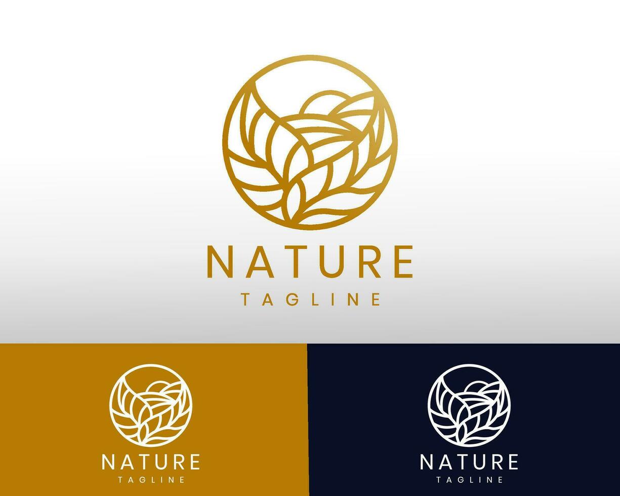 nature logo line simple logo nature emblem vector