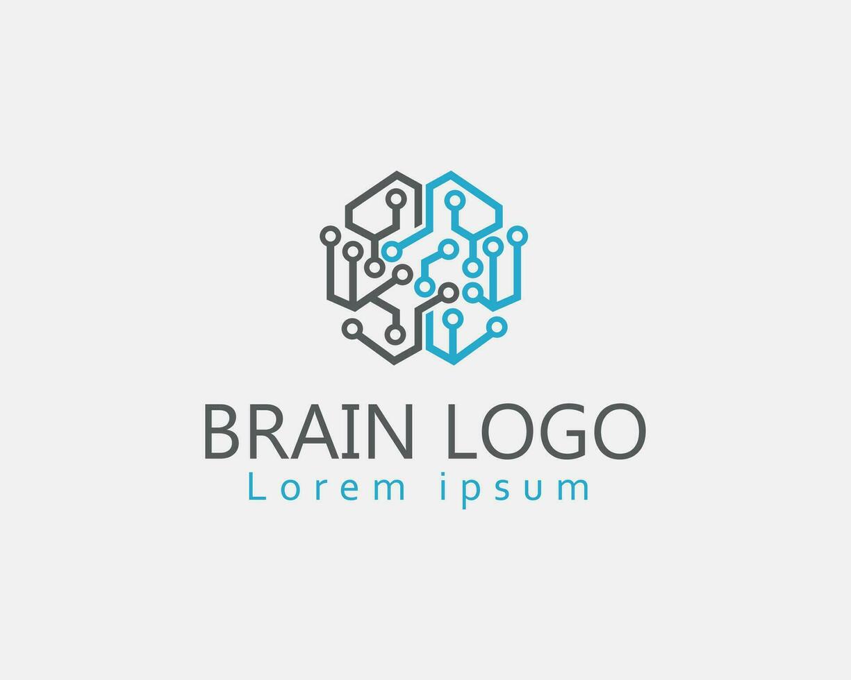 brain logo digital brain logo connect logo vector