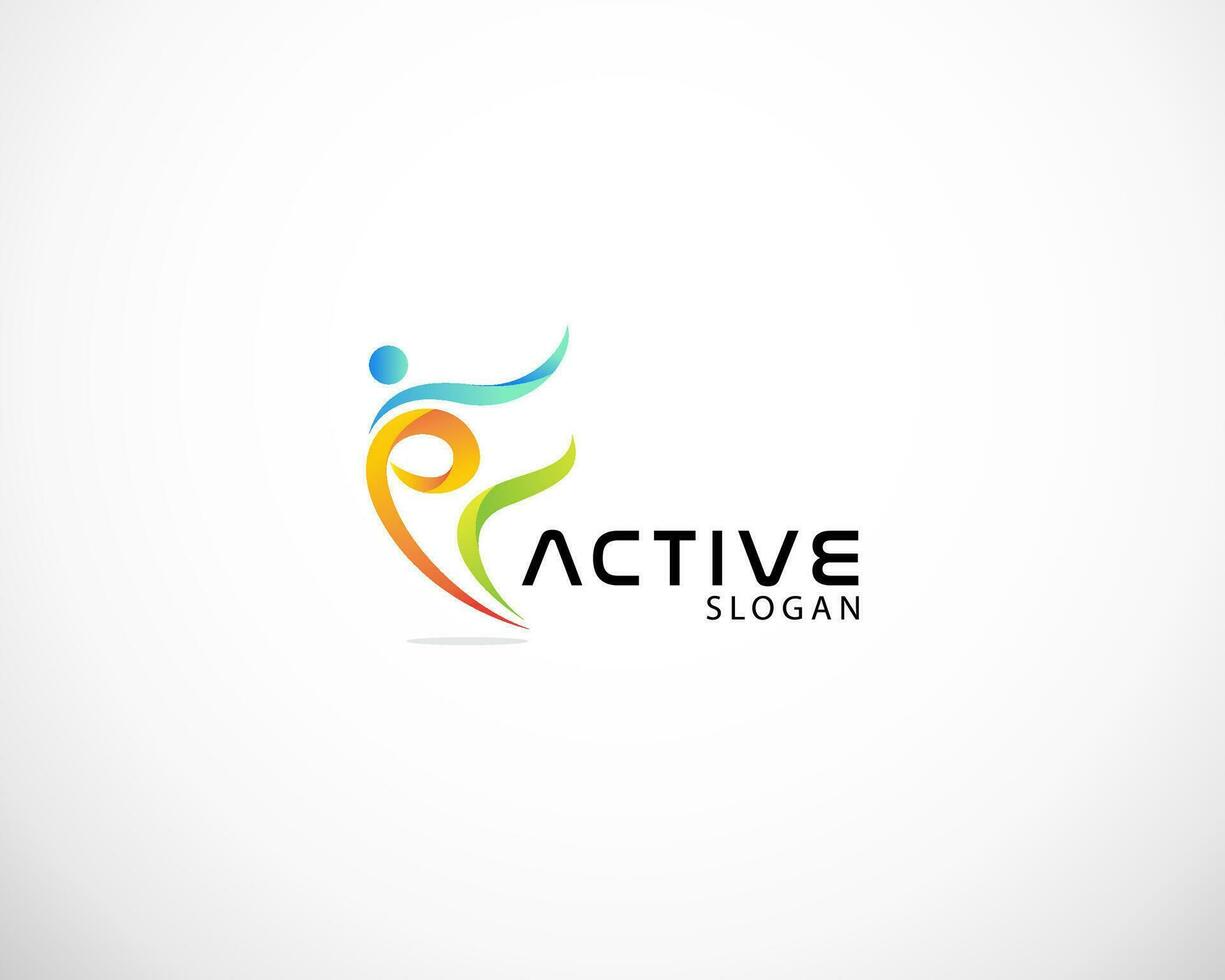 active logo abstract sport creative color logo vector