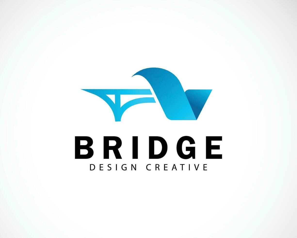 bridge logo creative connect business design concept line creative vector