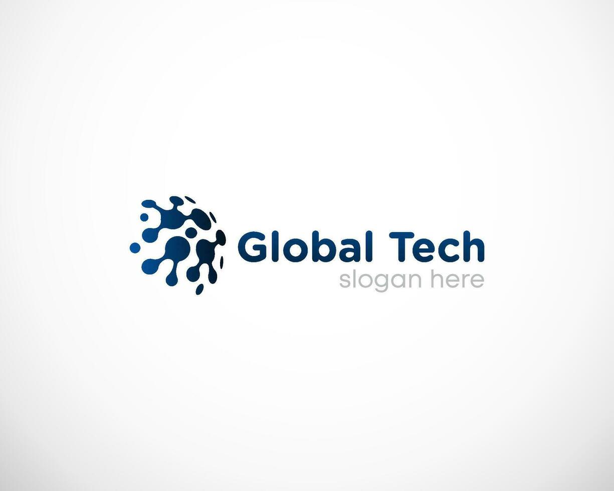 global tech logo creative design sign symbol vector