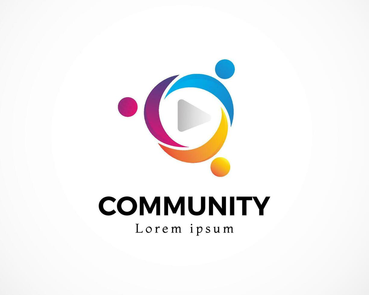 people community logo simple modern vector