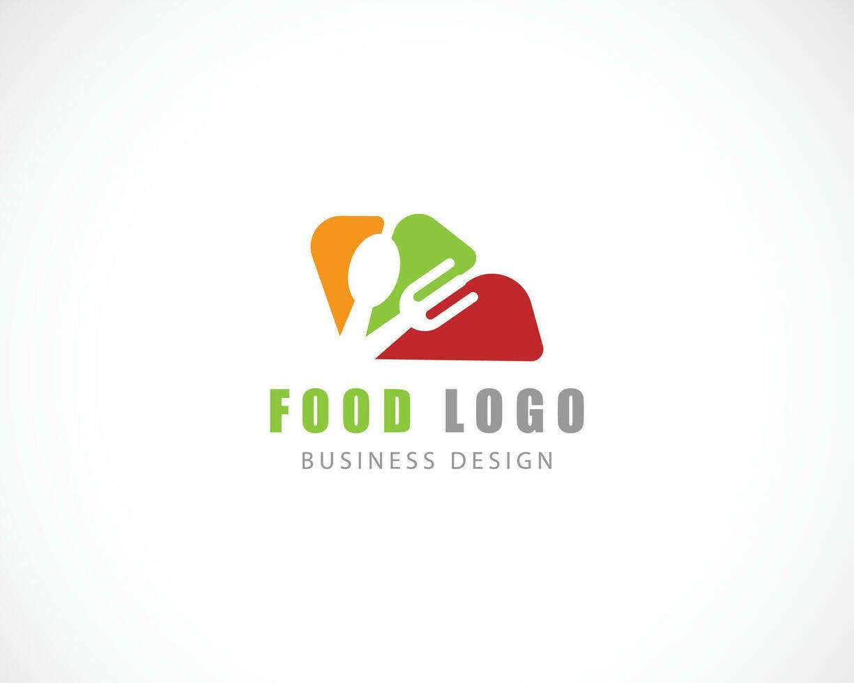 comida logo creativo diseño concepto web entrega en línea tienda vector