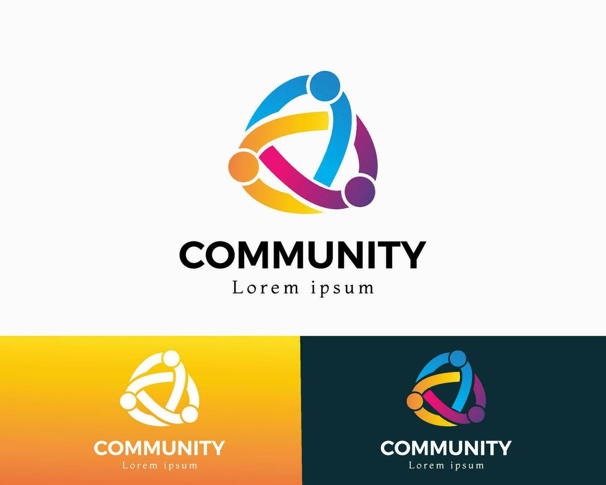 personas comunidad logo sencillo moderno vector