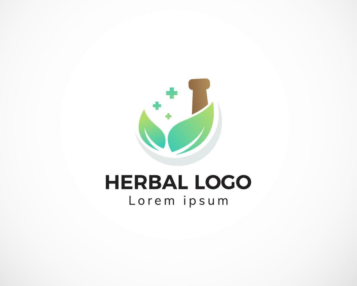 herbal logo design template nature health creative vector