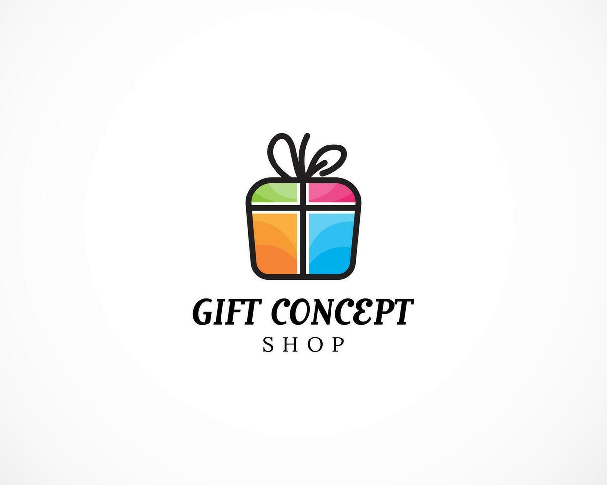 regalo tienda logo símbolo diseño modelo vector, emblema, diseño concepto, creativo símbolo vector