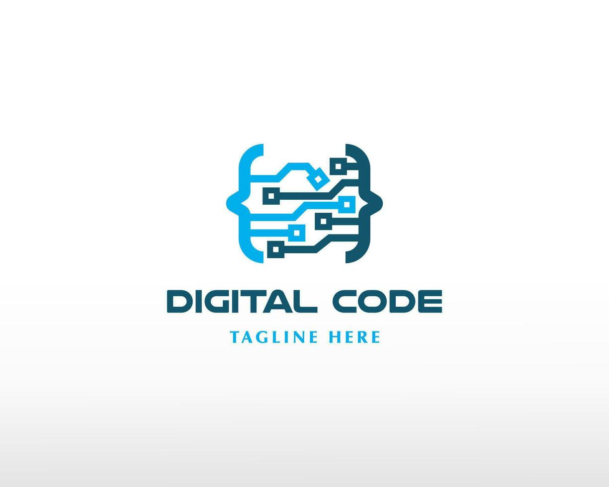 digital código logo sistema logo tecnología creativo logo vector