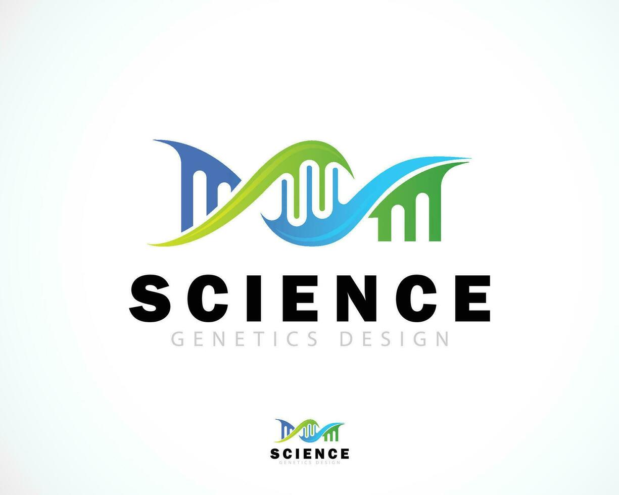 genética logo creativo Ciencias diseño concepto puente icono diseño vector