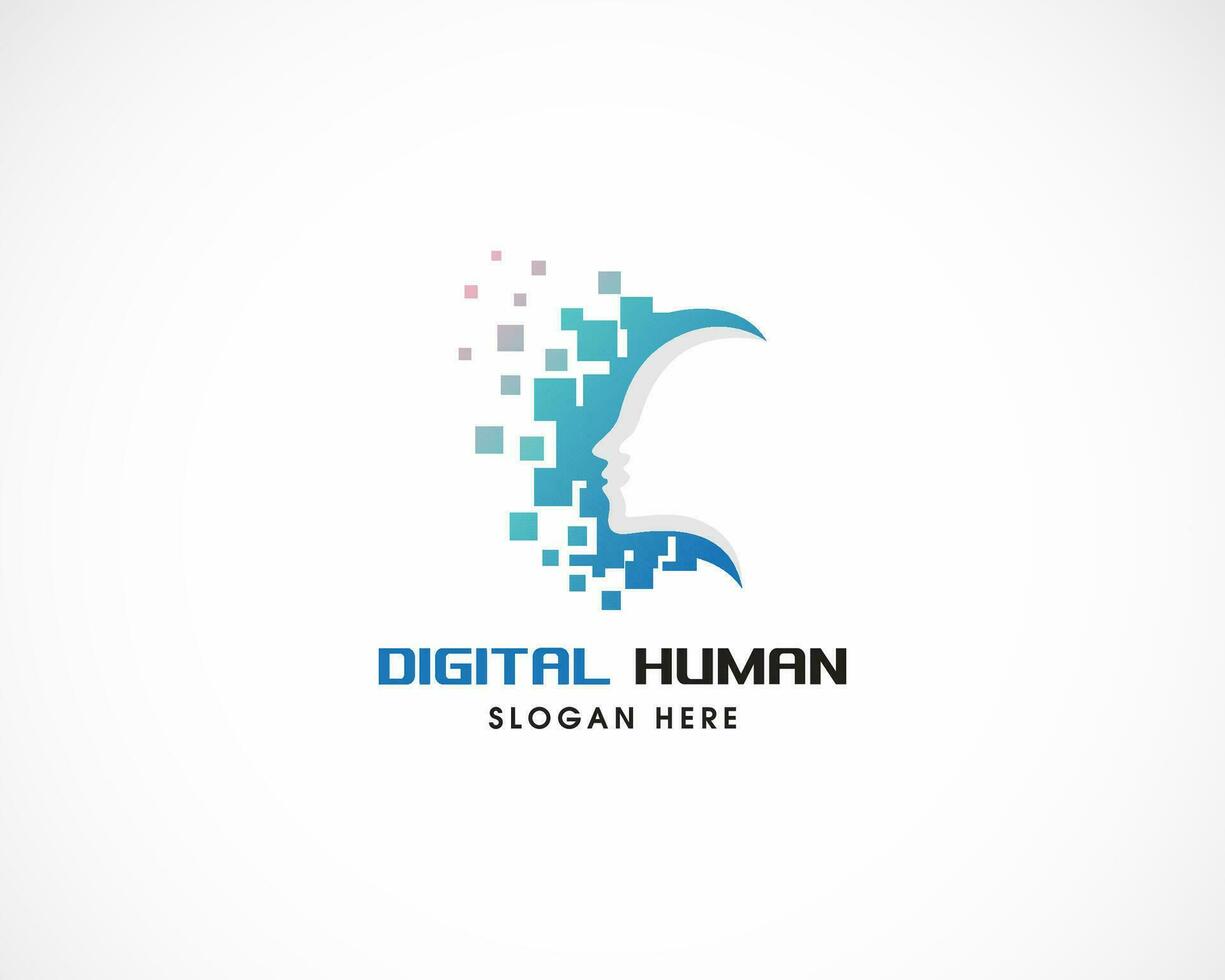 digital human logo creative illustration vector