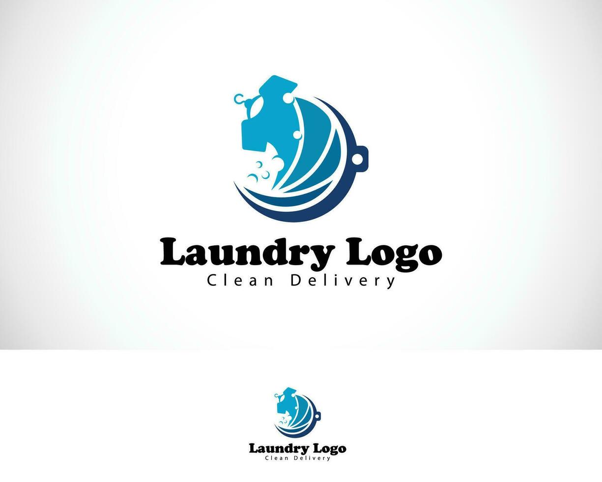 lavandería logo creativo limpiar ropa logo rápido negocio diseño concepto vector