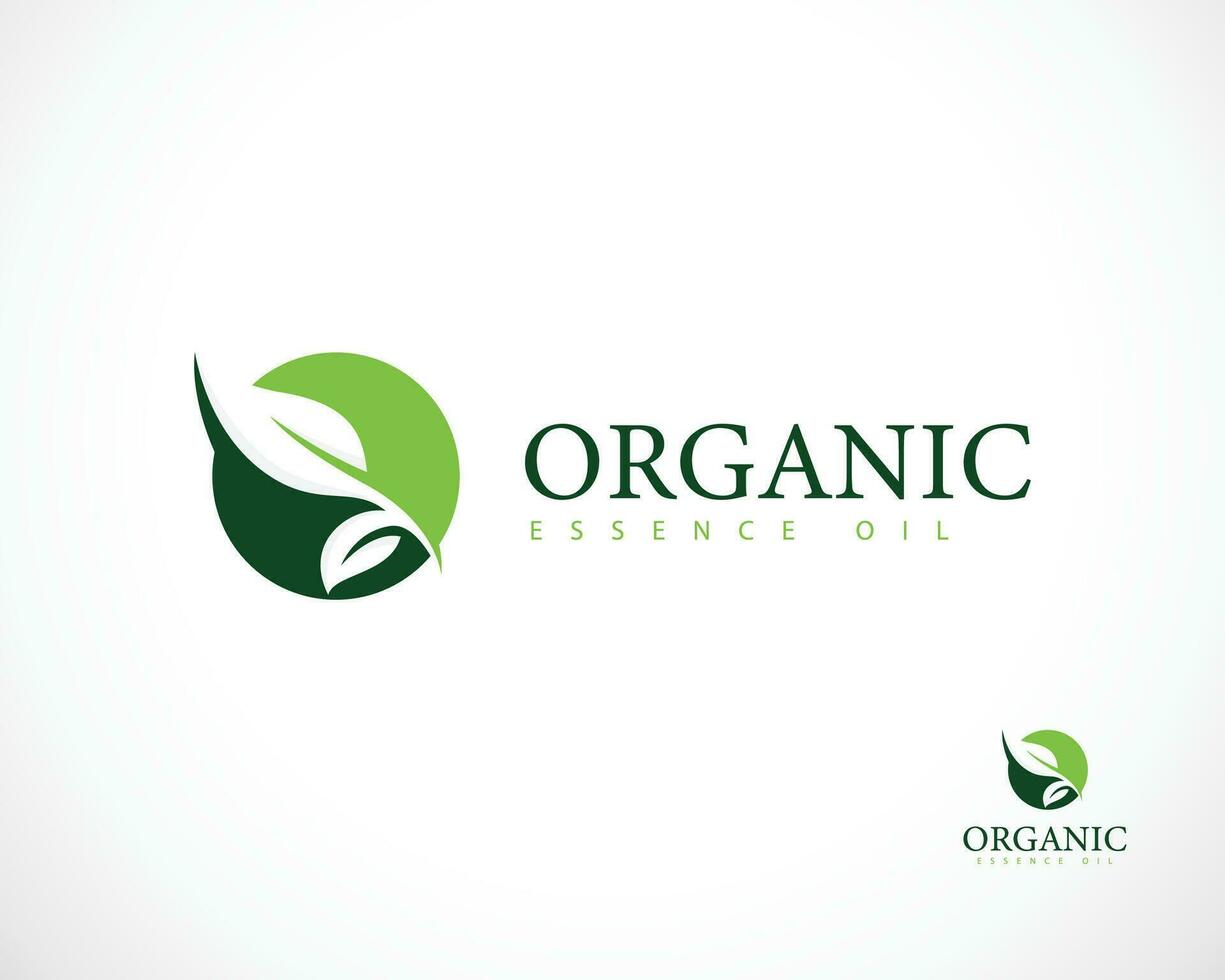 organic logo creative nature leaf circle design concept garden growth vector