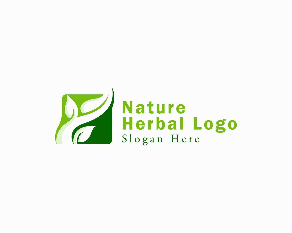 herbal creative logo health leave design template nature sign symbol vector