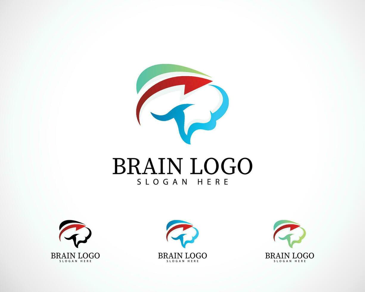 cerebro arriba logo creativo crecimiento educación inteligente icono diseño flecha vector