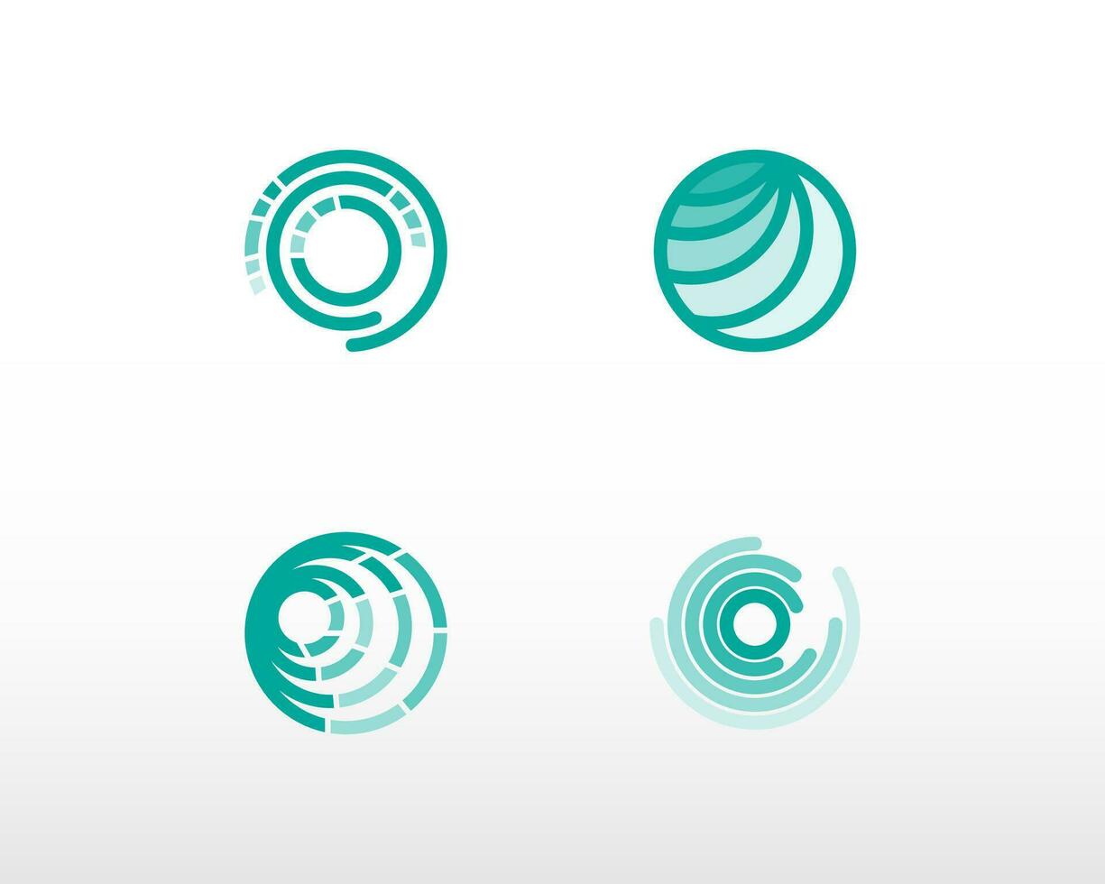 circle set logo creative simple circle logo tech circle logo vector