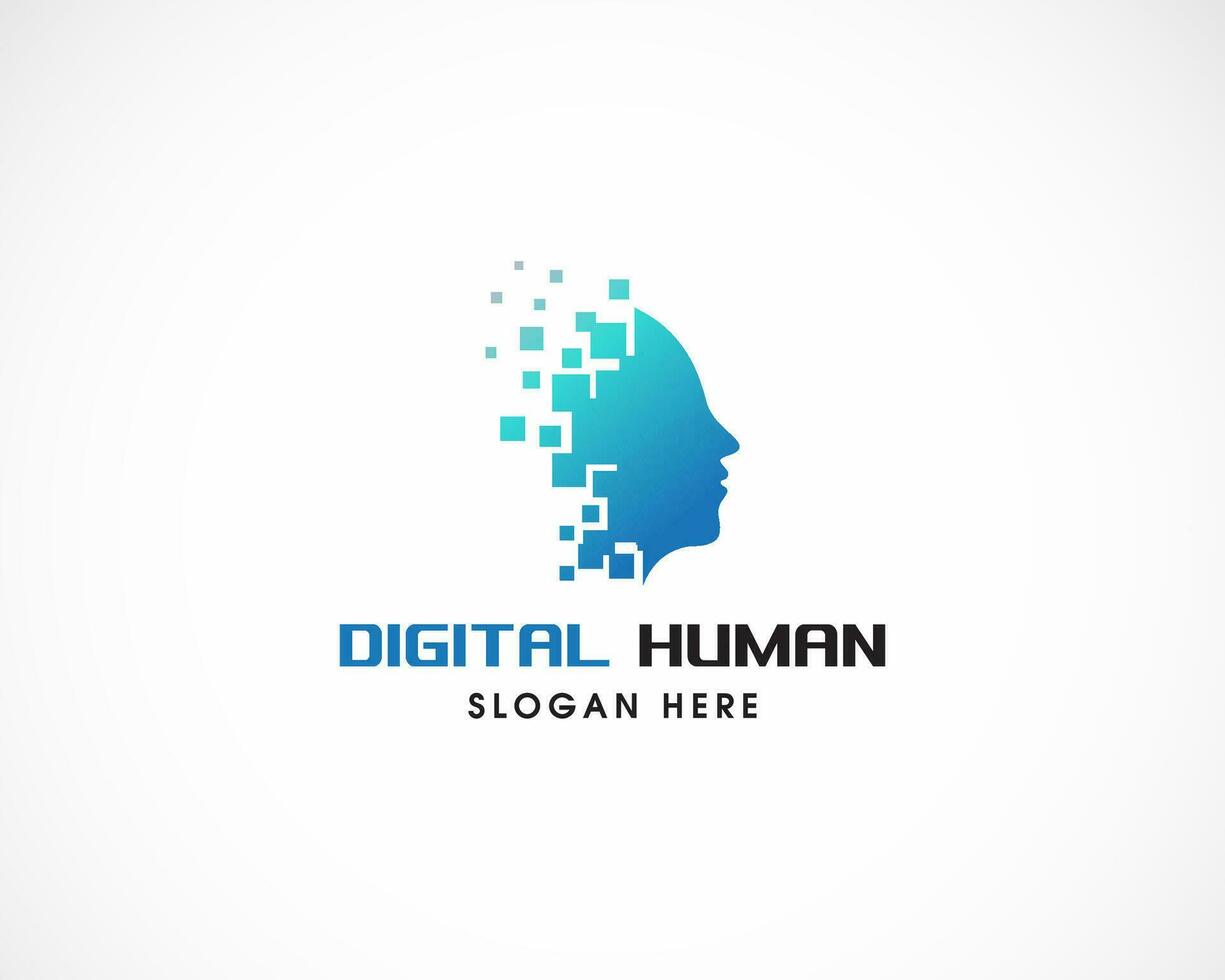 digital humano logo creativo diseño modelo vector