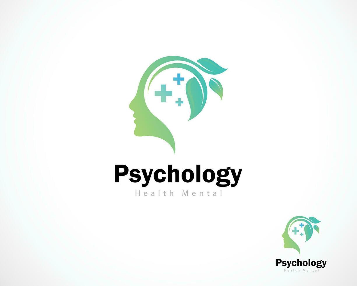 psychology logo creative nature leaf health mental design modern vector
