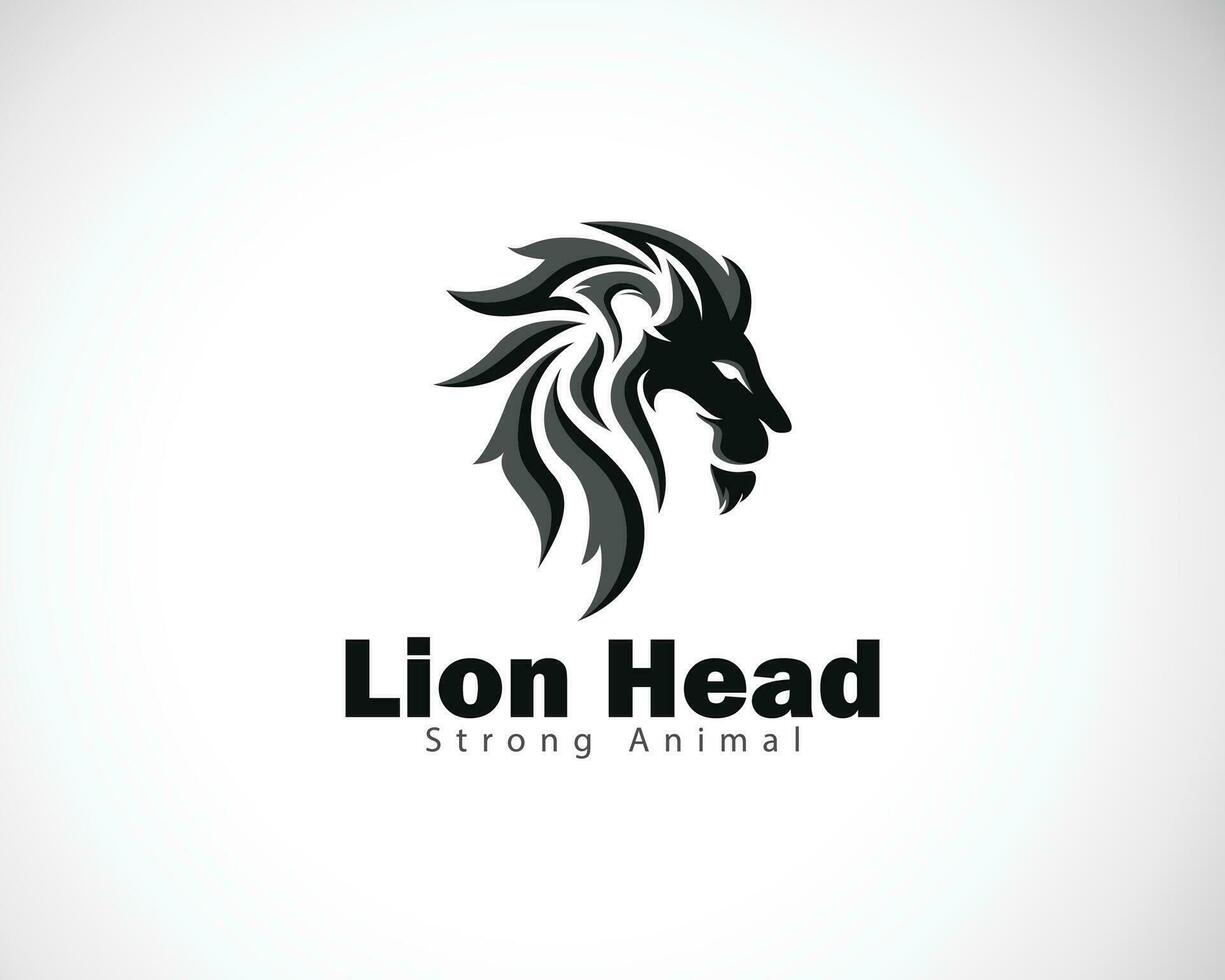 head lion logo creative black vector animal strong