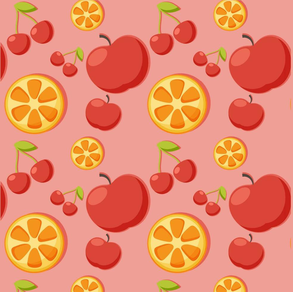 fruit pattern on a bright background vector