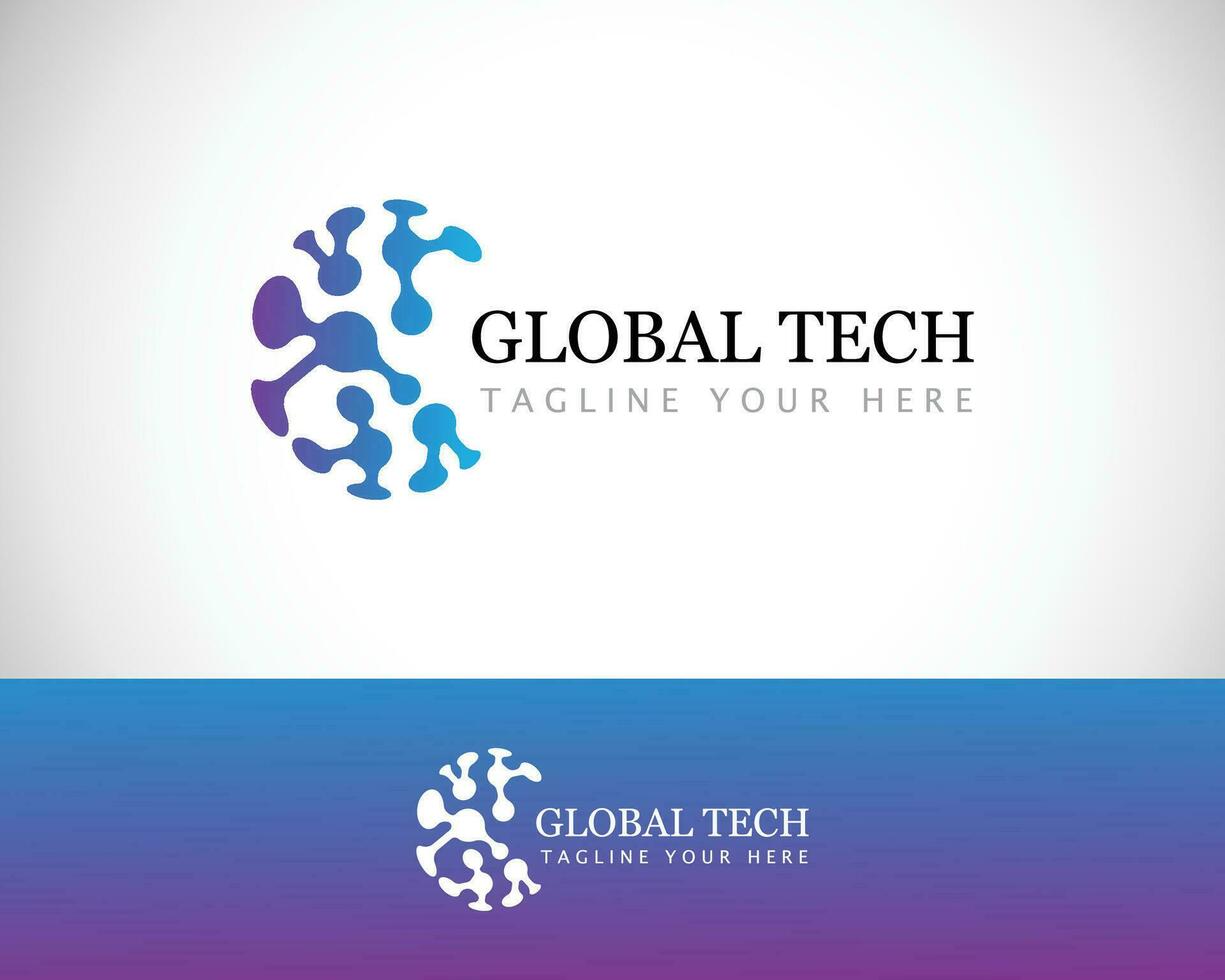 global logo creativo Ciencias tecnología conectar mundo educación molécula vector