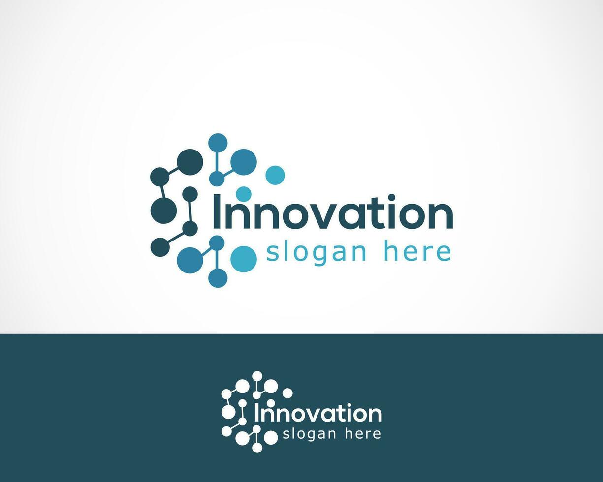 digital logo innovation science technology molecule symbol icon vector