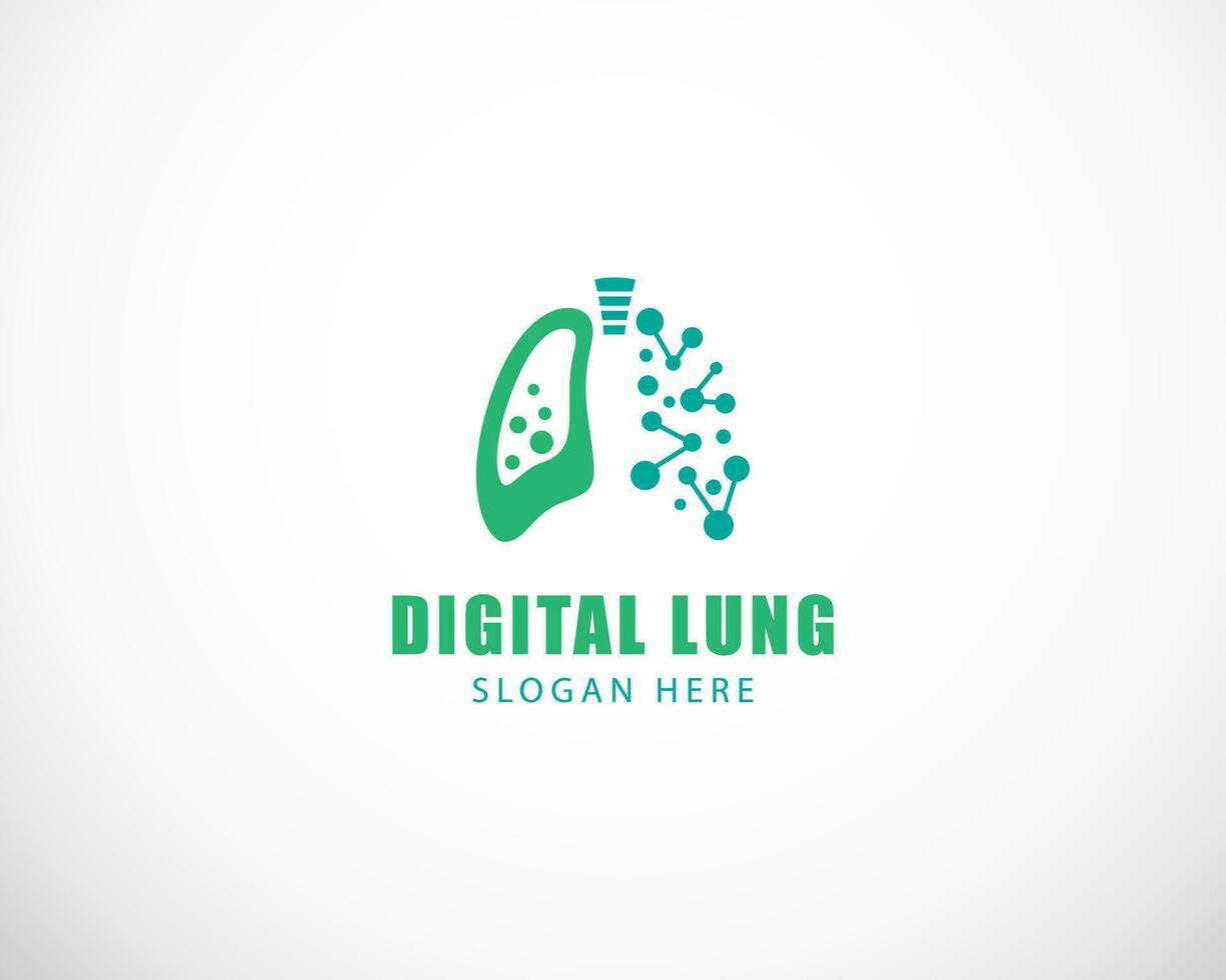 digital lung logo creative design template icon symbol vector