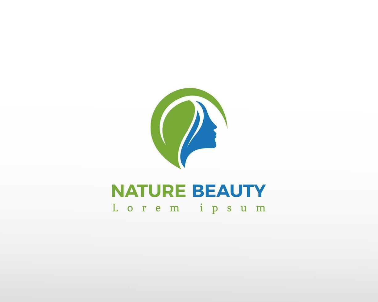 nature beauty logo leave creative logo face beauty logo health logo vector