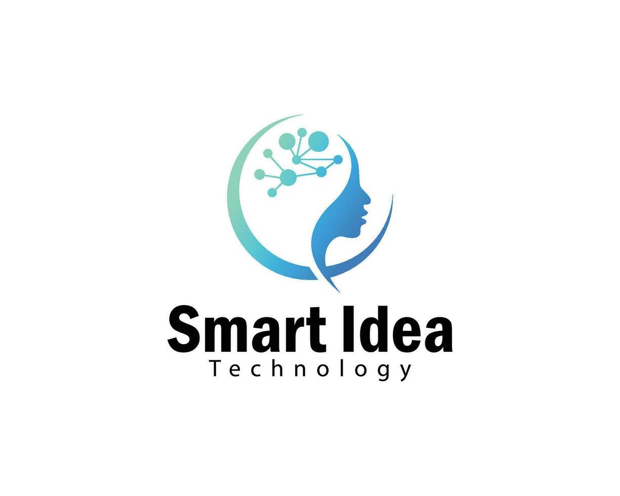 smart idea logo creative brain tech logo creative psychology design concept vector