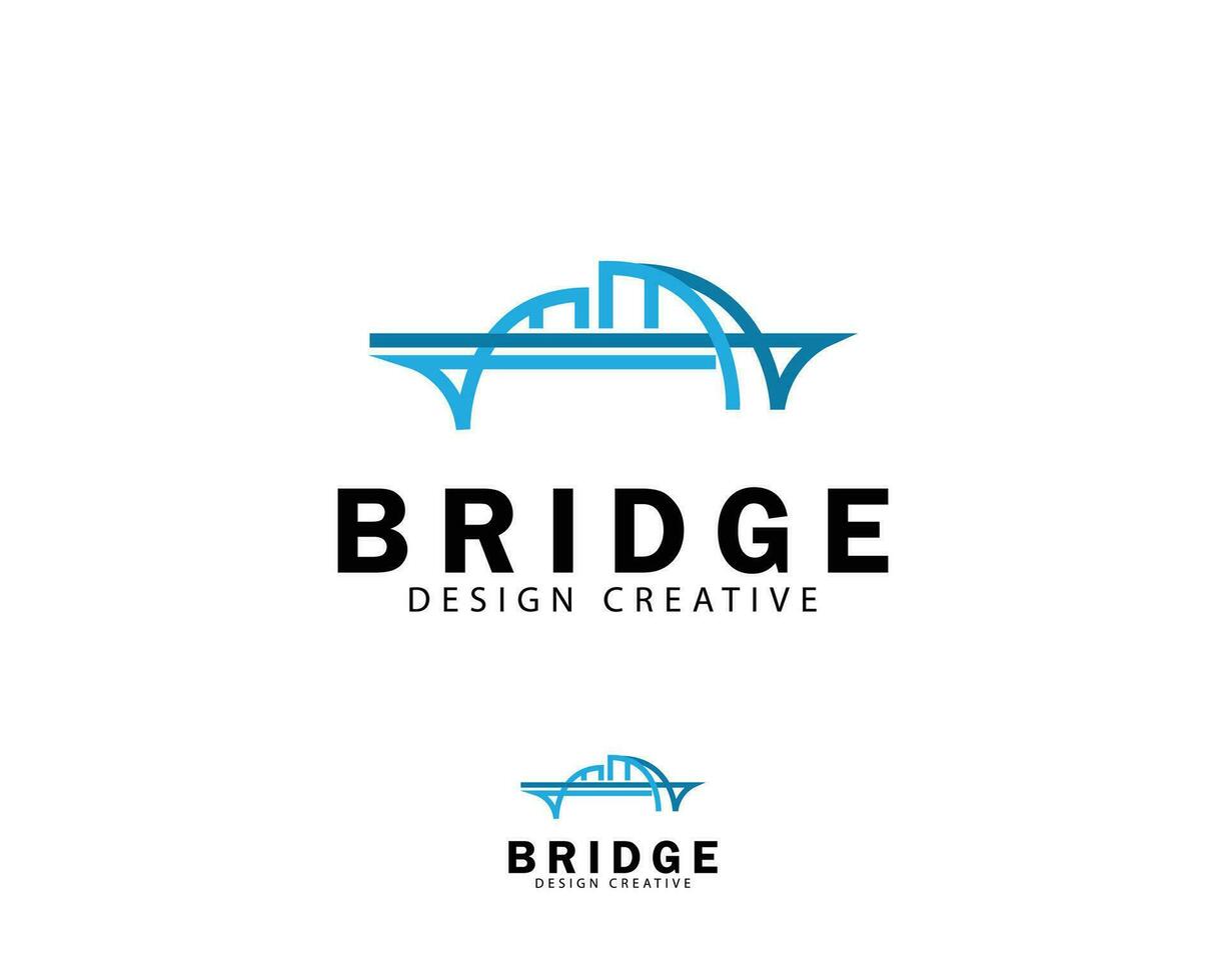 bridge logo creative connect business design concept line creative vector