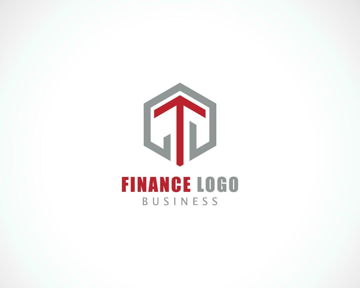 Finance logo creative line hexagon arrow investment business vector