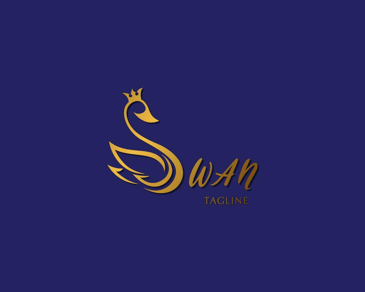 swan king logo beauty symbol creative concept design vector