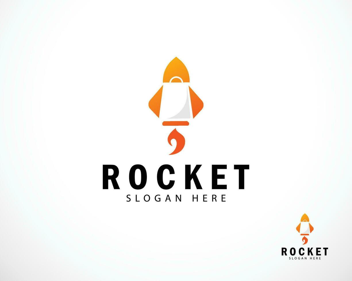 rocket shop logo creative design concept modern fast store vector