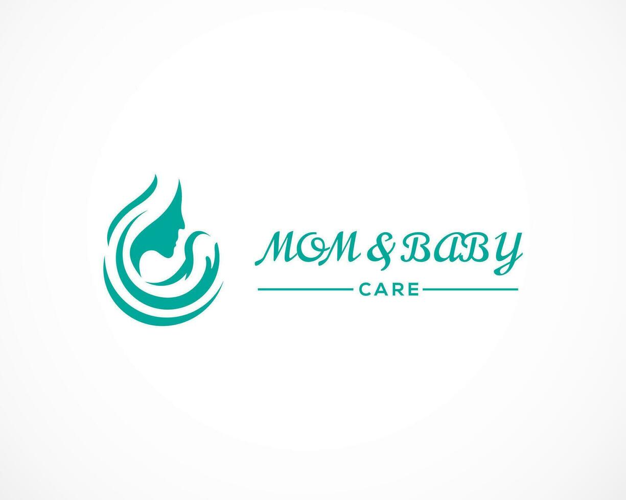 mom and baby logo baby care design vector