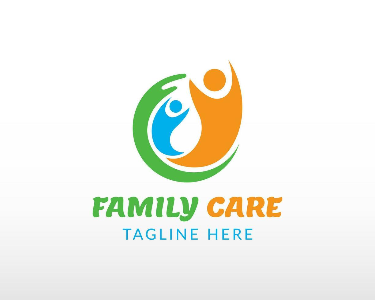 family care logo fun family creative logo vector