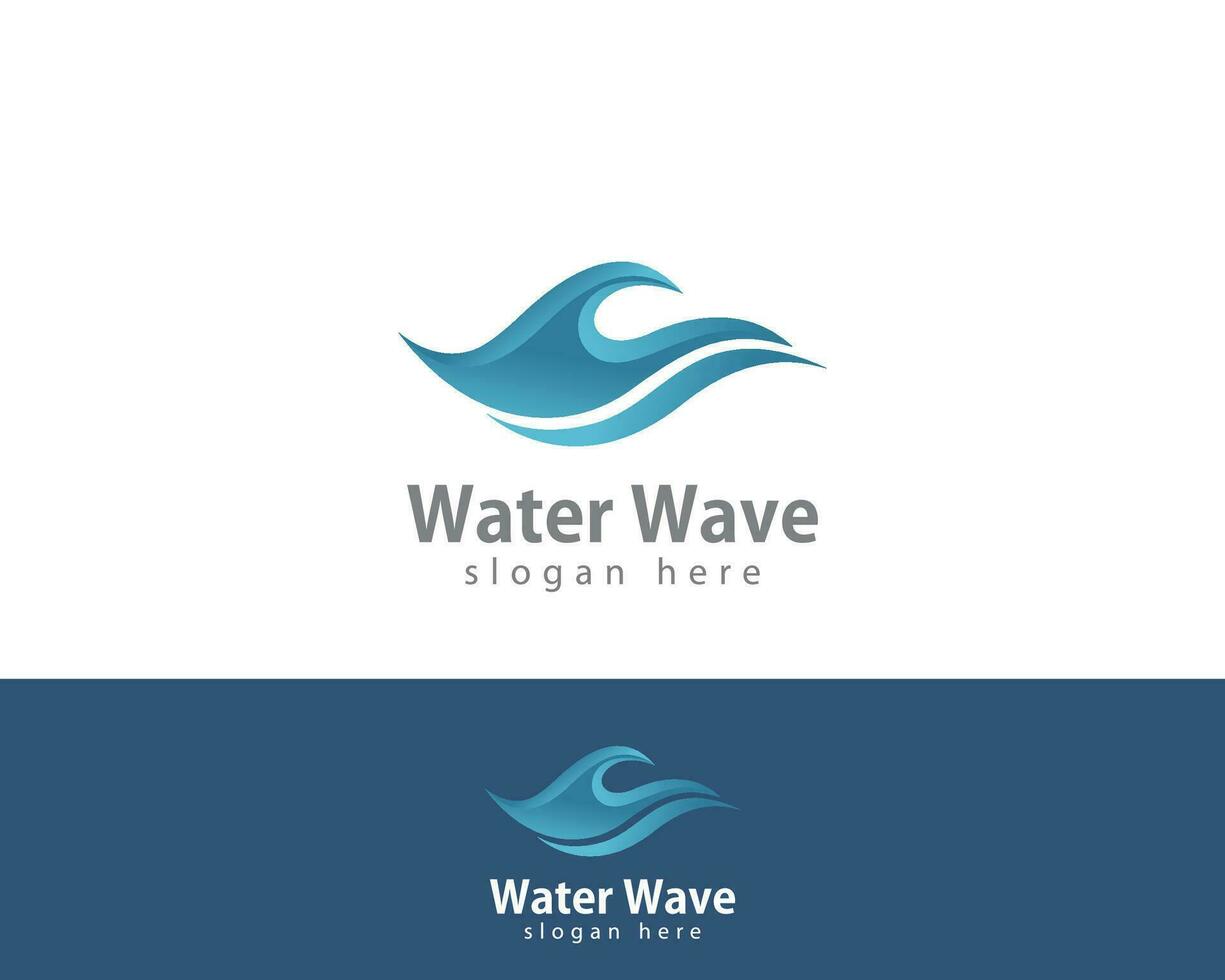 wave logo creative circle ocean sign symbol modern design color vector