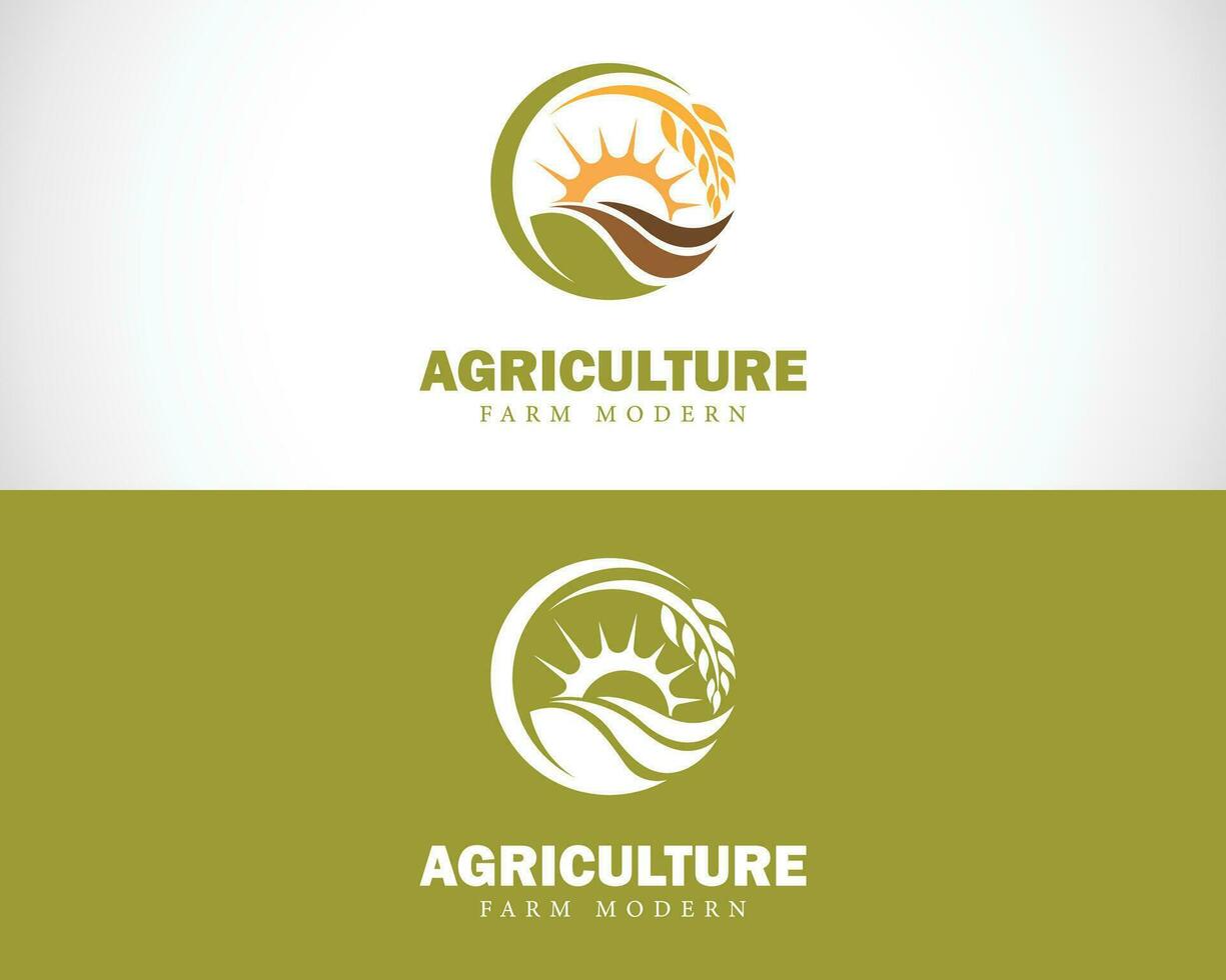 agriculture logo creative farm design concept wheat design vector circle