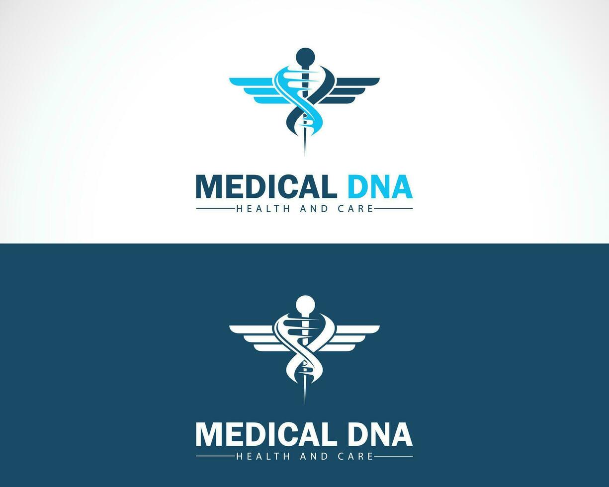 salud adn logo creativo firmar símbolo médico icono diseño vector