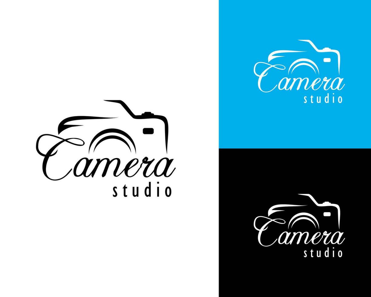 camera creative logo art draw design black vector