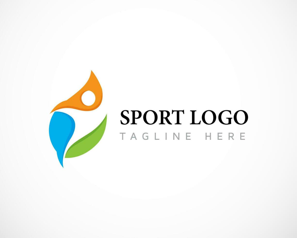 sport logo abstract people design vector
