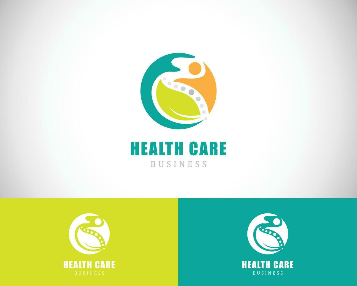 salud cuidado logo naturaleza hoja ilustración diseño mano médico vector