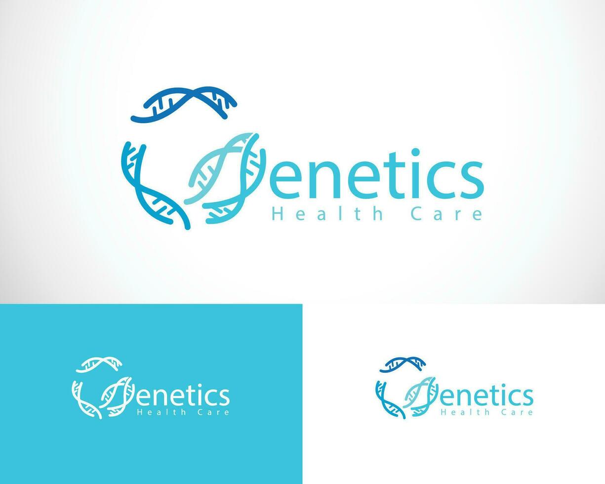 genetics logo creative DNA design health care science lab concept line circle connect network vector