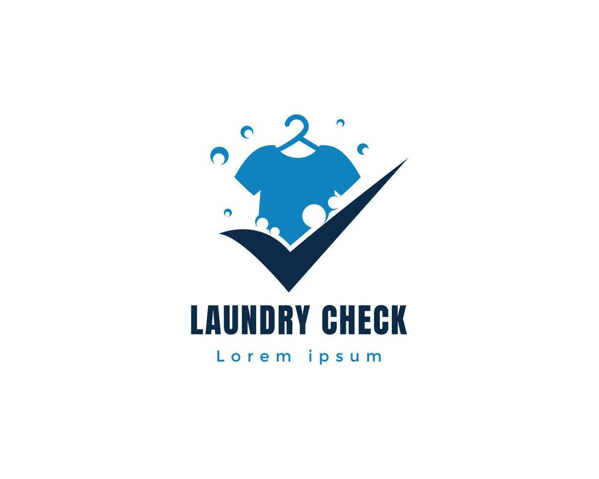 lavandería logo lavandería cheque logo creativo logo ropa logo limpiar lavar logo vector