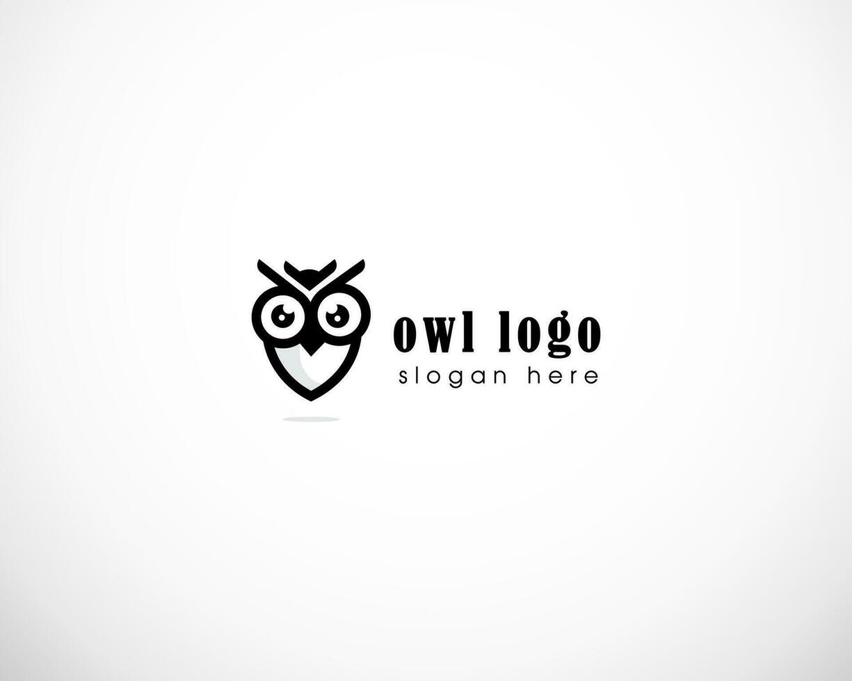 búho pájaro logo creativo sencillo diseño icono símbolo línea minimalista vector