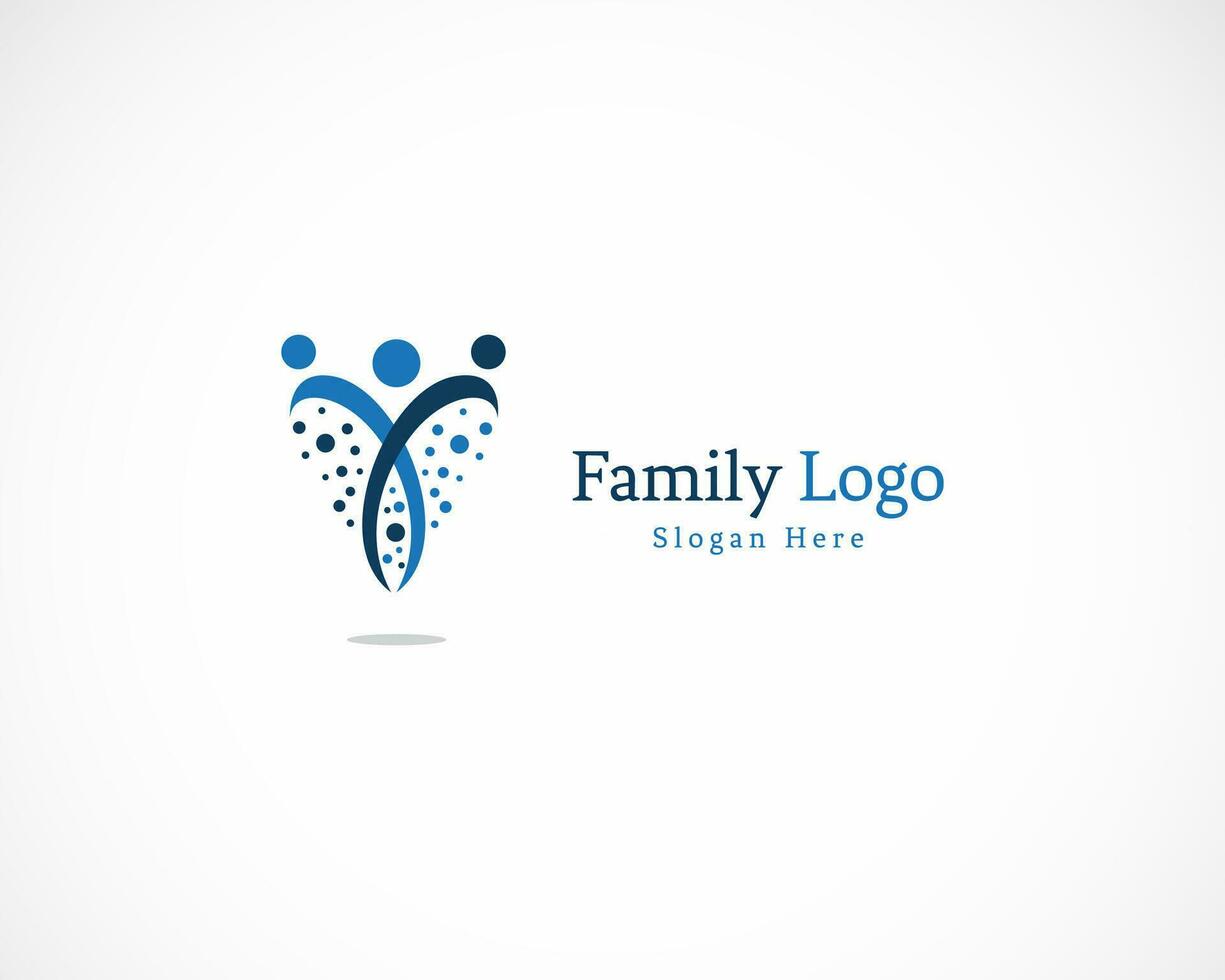 Family care logo creative concept people abstract heart vector