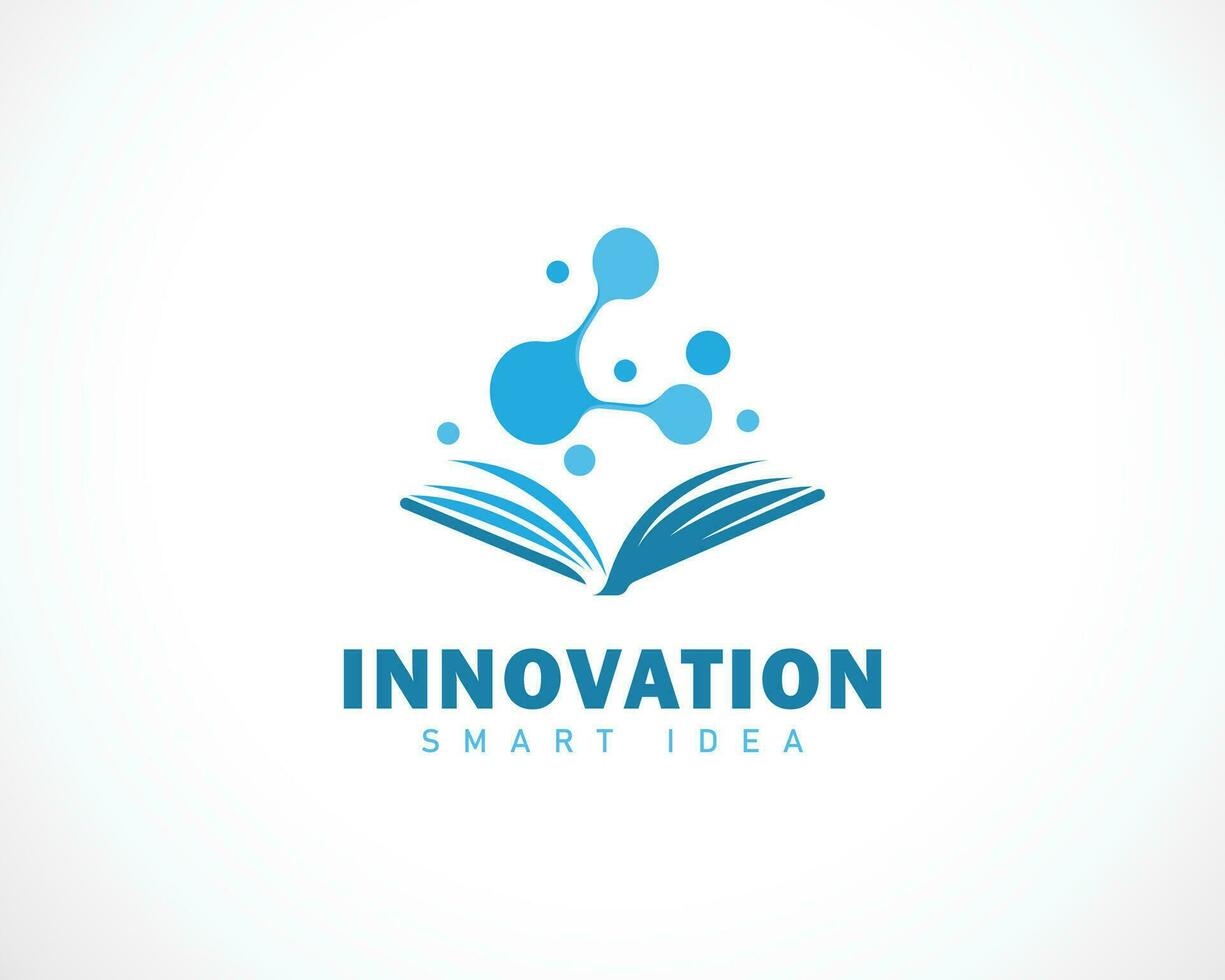 innovation logo creative smart bulb connect technology molecule design concept modern  education book science vector