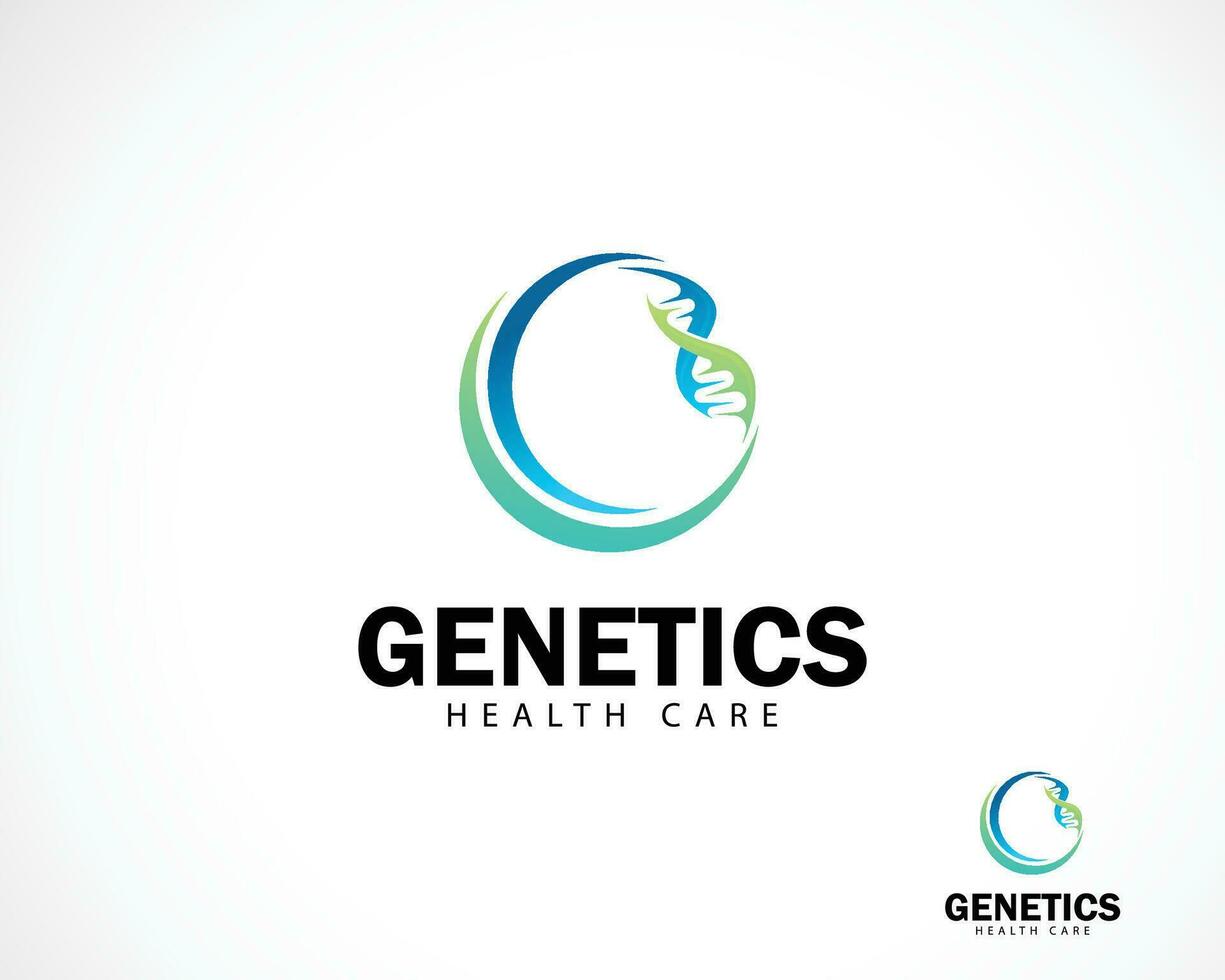 genética logo creativo adn diseño circulo moderno vector
