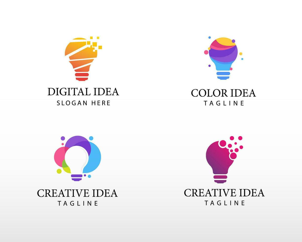 Creative idea set logo beauty logo color idea logo vector