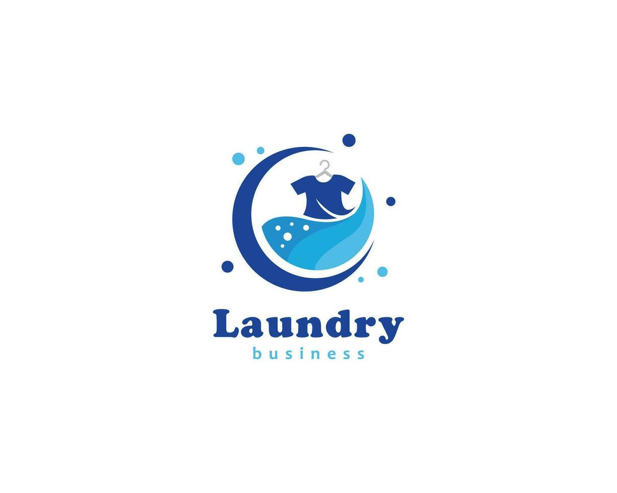 lavandería logo creativo diseño modelo ropa logo vector