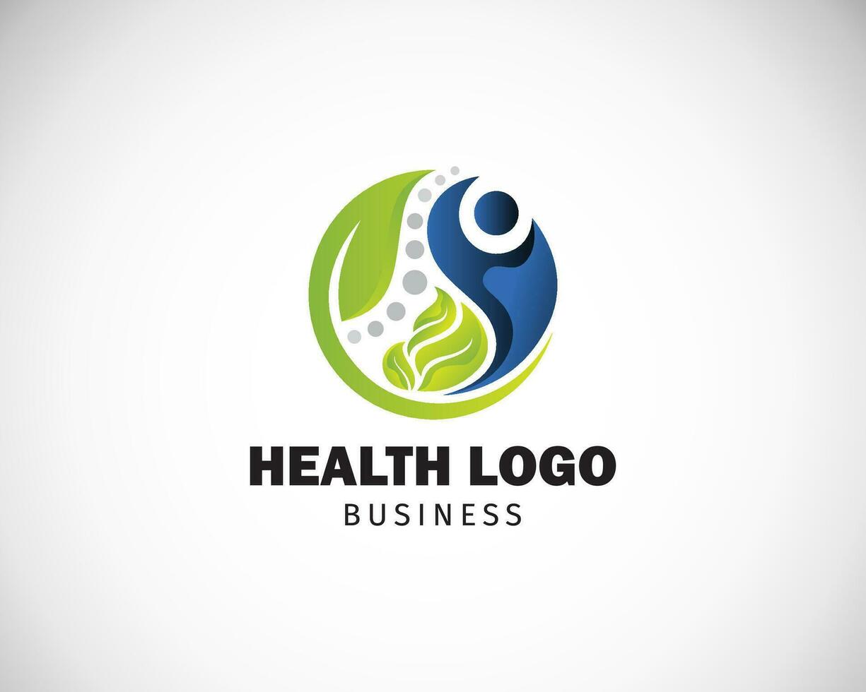 health logo design concept nature leave spine vector