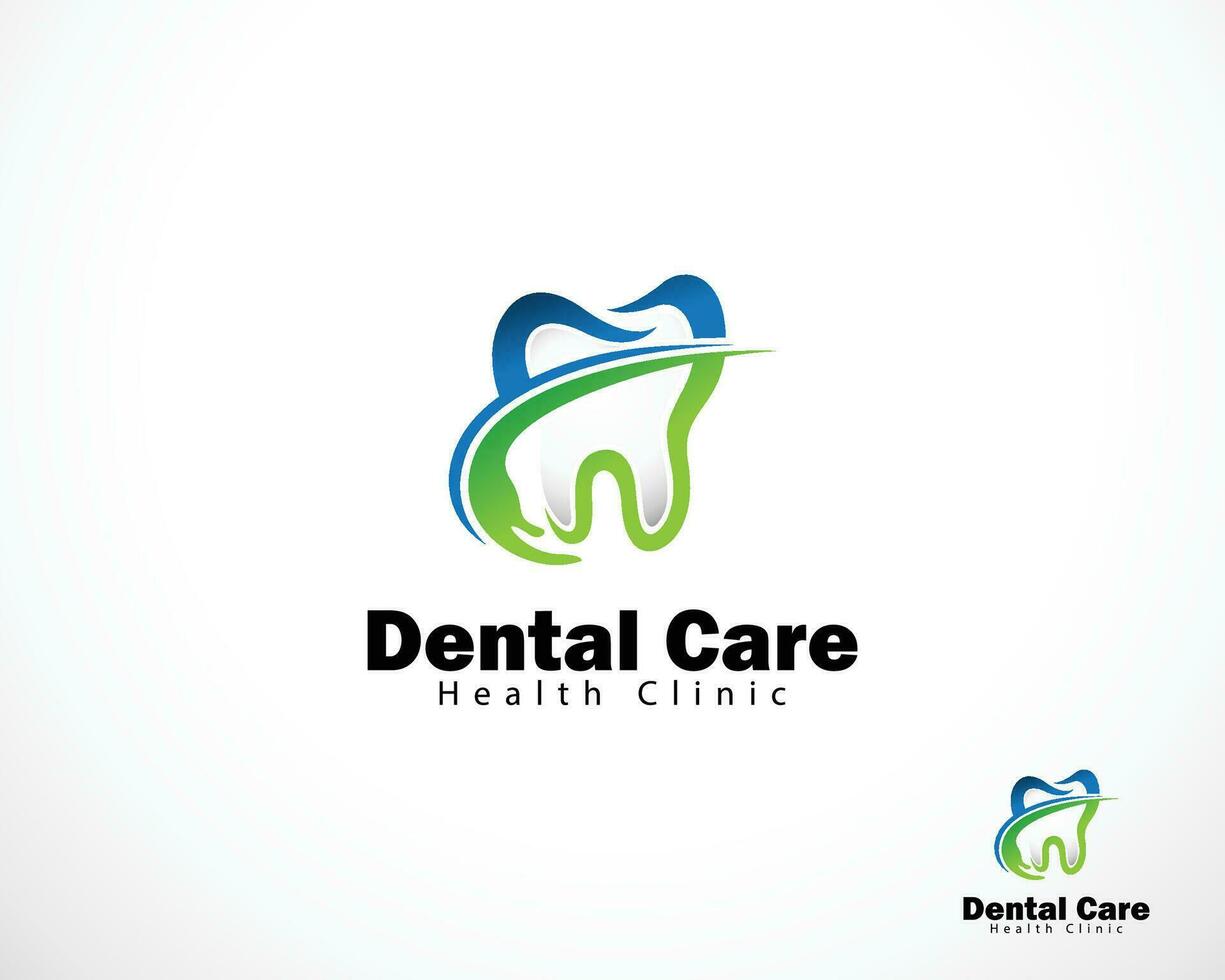 dental cuidado logo creativo salud clínica diseño concepto médico hospital dental mano vector